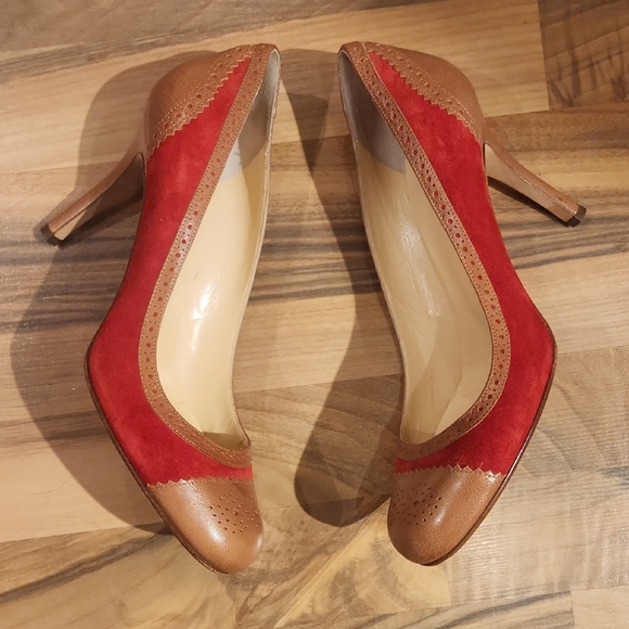 kate spade Shoes - Kate Spade Red and Brown Heels
